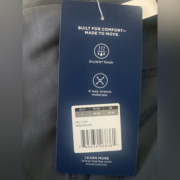 MARIKA Carson Side Pocket Mid Calf Capri COLOR: INDIA INK Size: Large - Picture 6 of 6